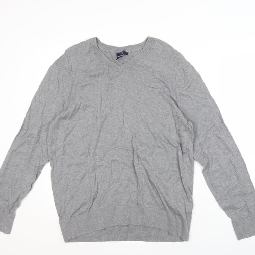 Gap Men's Grey V-Neck Pullover Jumper, Size L