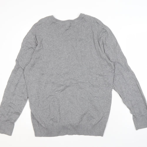Gap Men's Grey V-Neck Pullover Jumper, Size L