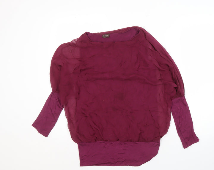 Phase Eight Women's Purple Batwing Chiffon Top