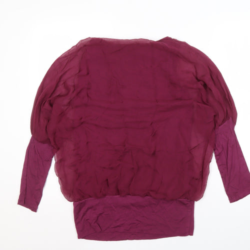 Phase Eight Women's Purple Batwing Chiffon Top