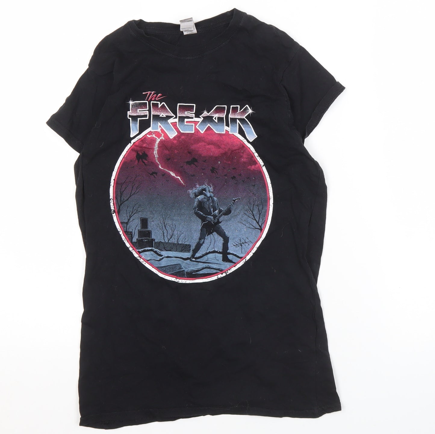 Unisex Black Graphic T-Shirt, M, Casual Wear