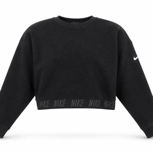 Nike Women's Black Dri-Fit Sweatshirt, Size S, Logo Accent