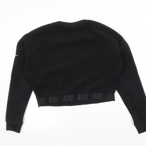 Nike Women's Black Dri-Fit Sweatshirt, Size S, Logo Accent