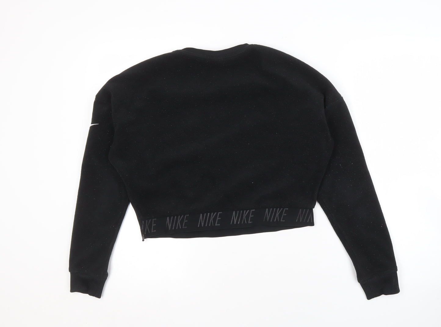Nike Women's Black Dri-Fit Sweatshirt, Size S, Logo Accent