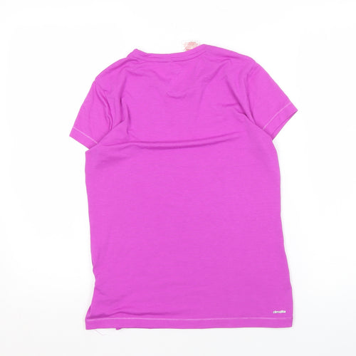 Adidas Girls Purple T-Shirt 13-14Y Breathable Activewear New