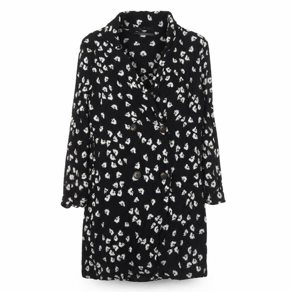 Front view of Urban Outfitters Women's Black Floral Dress Medium