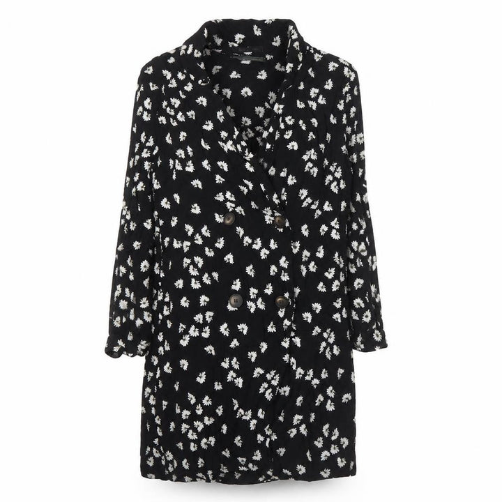 Front view of Urban Outfitters Women's Black Floral Dress Medium