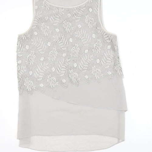 Mint Velvet Women's Grey Hi-Low Lace Shift Dress
