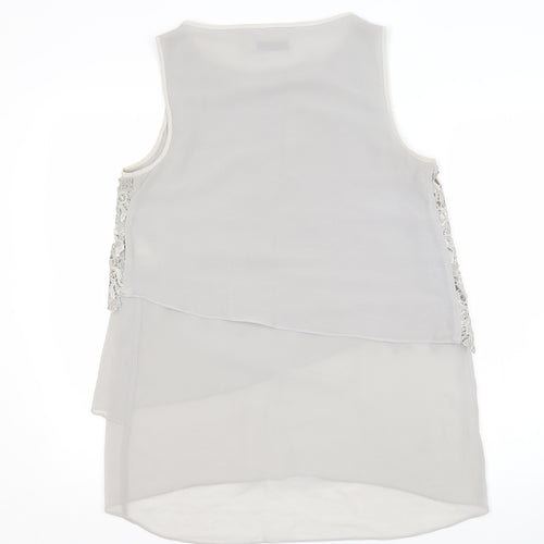 Mint Velvet Women's Grey Hi-Low Lace Shift Dress
