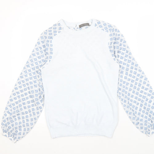 Mint Velvet Women's Blue Geometric Knit Pullover Jumper S