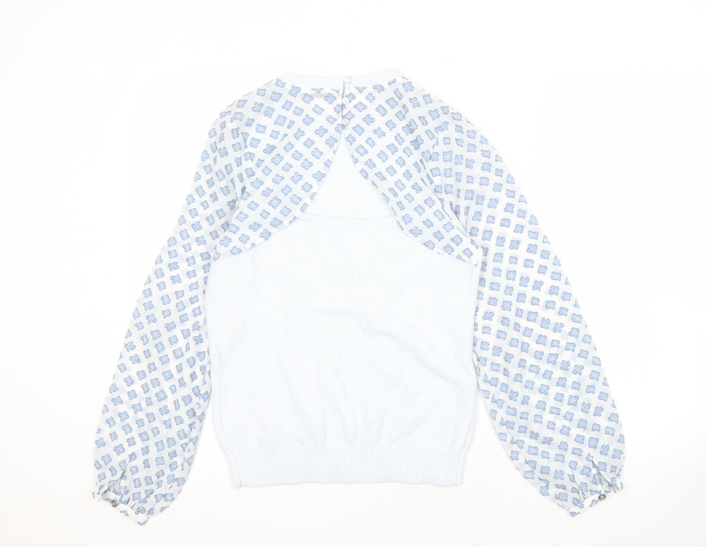 Mint Velvet Women's Blue Geometric Knit Pullover Jumper S
