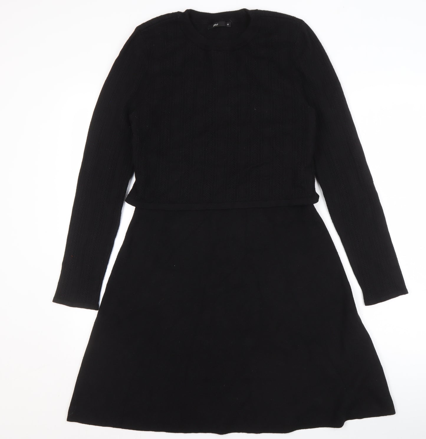 &GOLF Women's Black XS Knit Dress Long Sleeve