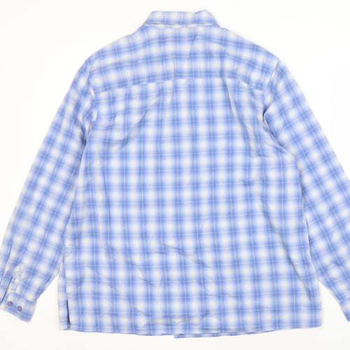 Jumper Men's Blue Plaid Button-Up Shirt, L, Casual