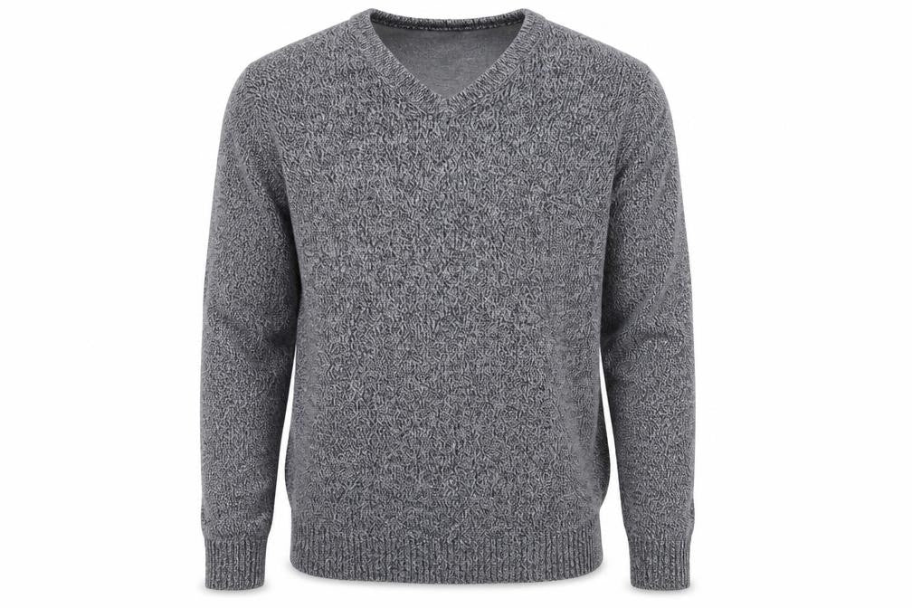 Front view of Maine New England Men's Grey V-Neck jumper M