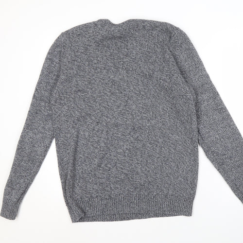 Maine Men's Grey V-Neck Pullover Jumper M
