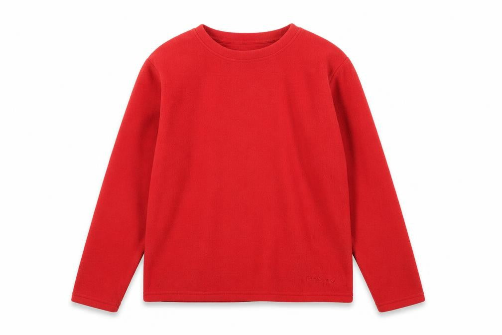 Front view of Peter Storm boys’ red fleece pullover sweatshirt, size 13