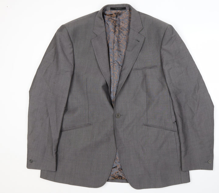 Ted Baker Men's Grey Wool Suit - Size 46R, Formal Jacket