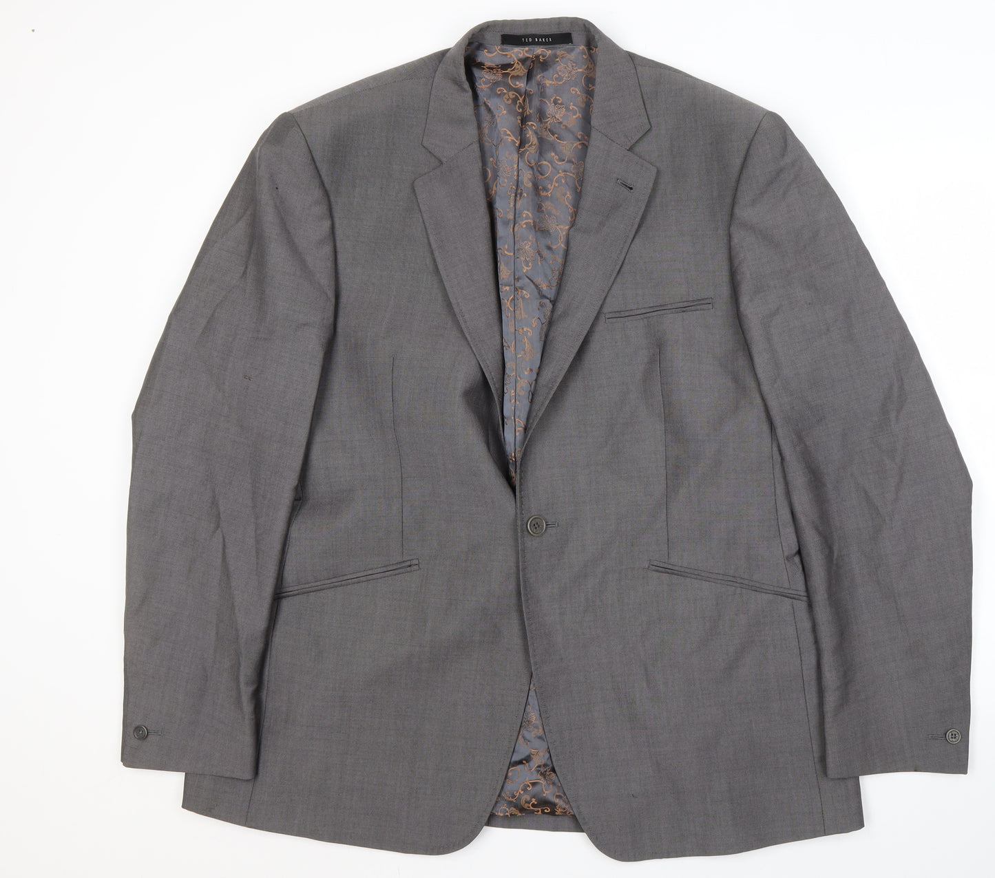 Ted Baker Men's Grey Wool Suit - Size 46R, Formal Jacket