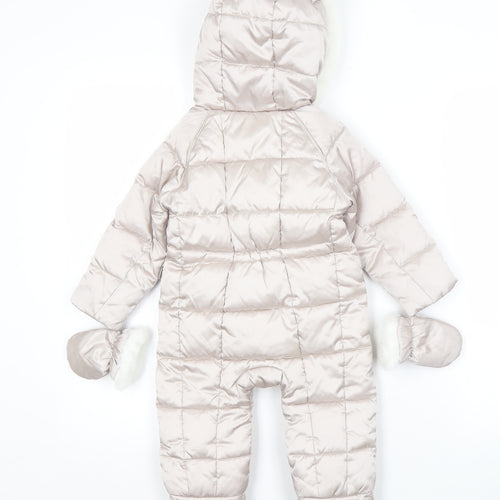 Baker Beige Unisex Baby Snowsuit 9-12 Months Faux Fur Trim