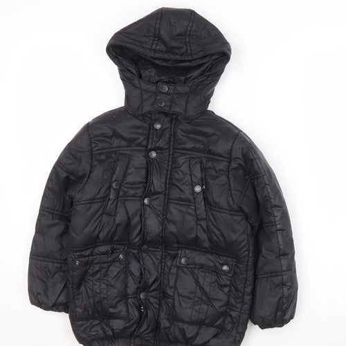 Firetrap Black Boys Puffer Jacket 4-5 Years - Hooded & Lined
