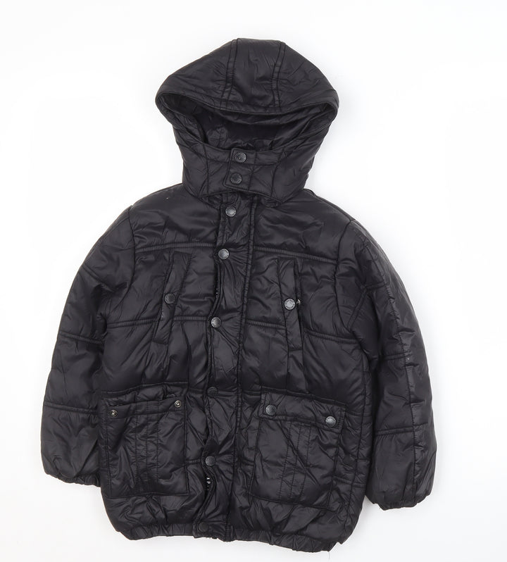 Firetrap Black Boys Puffer Jacket 4-5 Years - Hooded & Lined