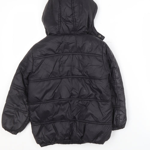 Firetrap Black Boys Puffer Jacket 4-5 Years - Hooded & Lined