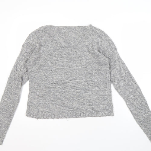 Superdry Women’s Grey Floral Knit Pullover Jumper, M