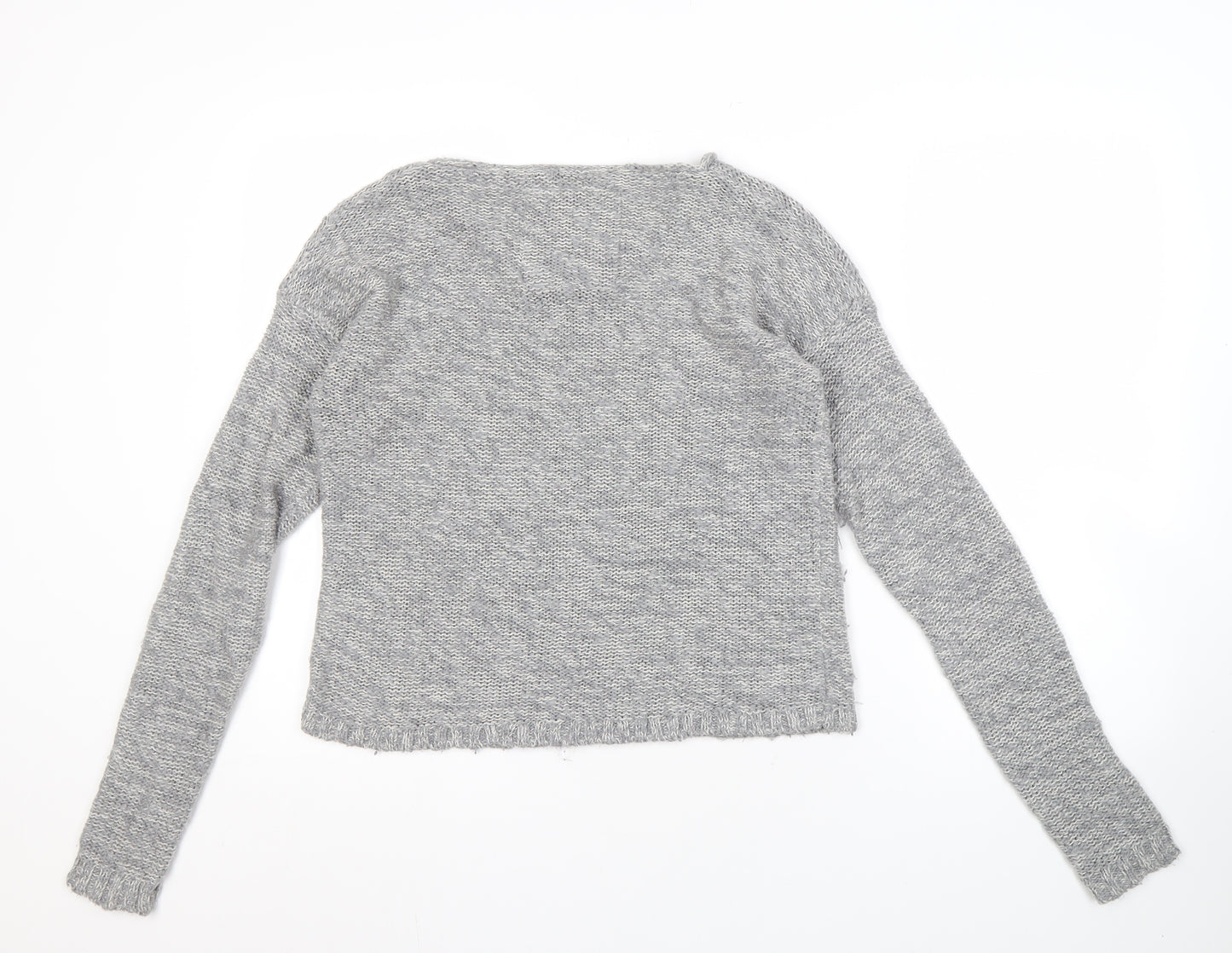 Superdry Women’s Grey Floral Knit Pullover Jumper, M
