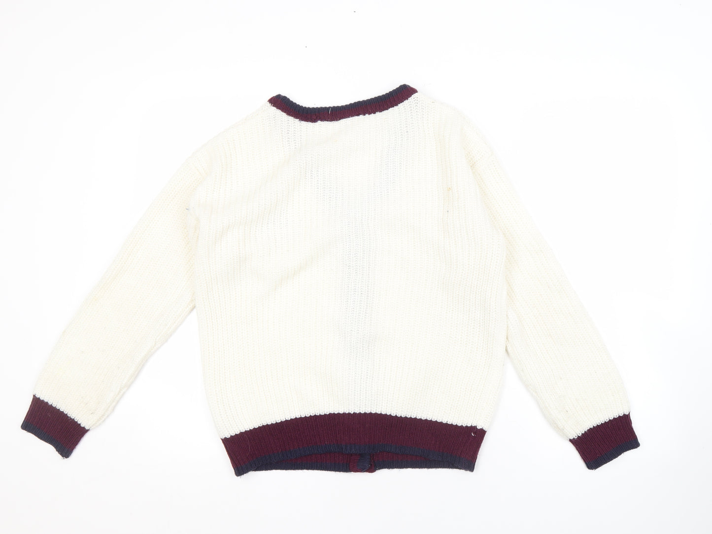 Harry Potter Girls White Cardigan, 12-13 Years, Embroidered V-Neck