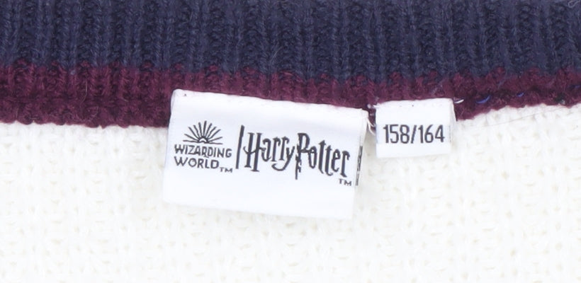 Harry Potter Girls White Cardigan, 12-13 Years, Embroidered V-Neck