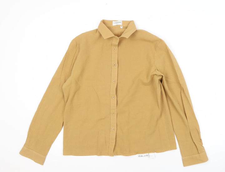 LondonPride Women's Beige Button-Up Shirt Size 14