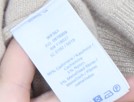 Boden Women Beige Cashmere Cardigan Size 16