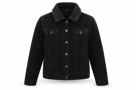 Front view of Topshop Women's Black Cotton Bomber Jacket, size 8