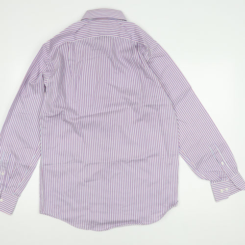 Marks and Spencer Men's Striped Button-Up Shirt, Size 38