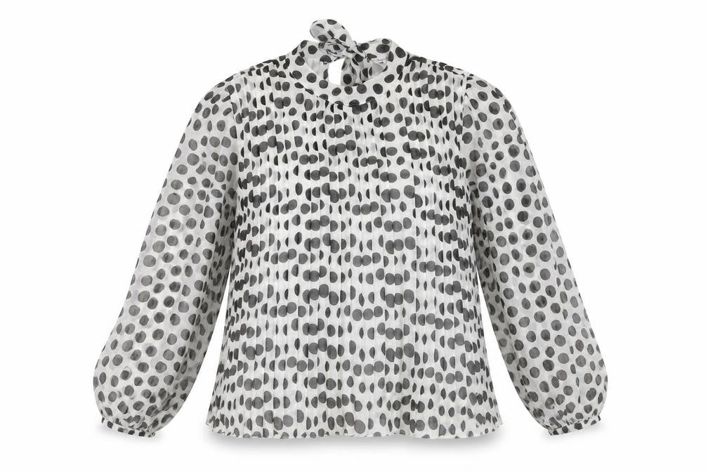 Front view of River Island Women's White Polka Dot Tunic Blouse, size 14