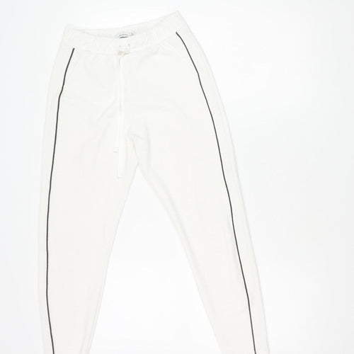 Bershka Women's White Jogger Trousers - Size S