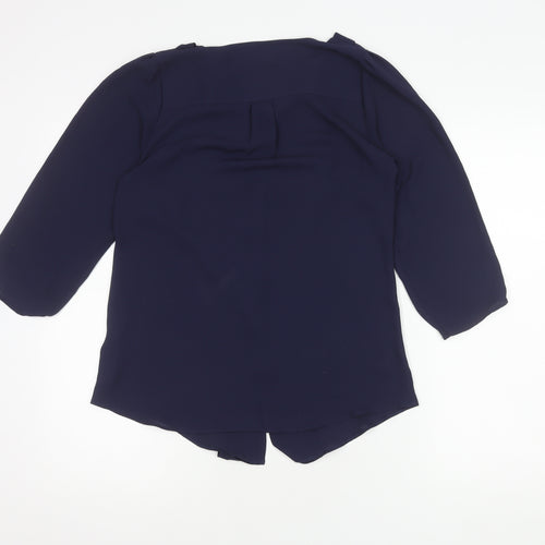 Marks & Spencer Women's Navy Blouse, UK 8, Button Accents