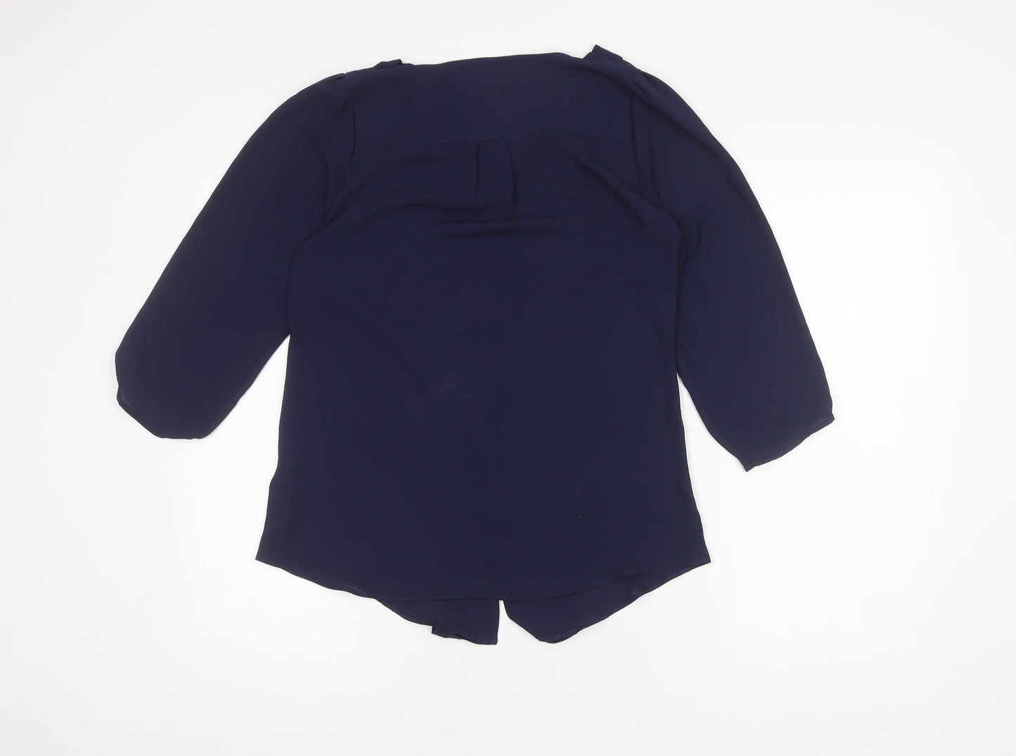 Marks & Spencer Women's Navy Blouse, UK 8, Button Accents