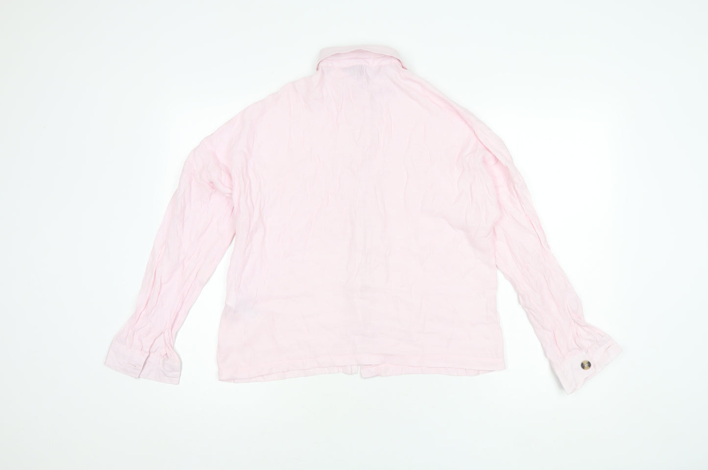 Topshop Women's Pink Button-Up Collared Shirt, Size 6
