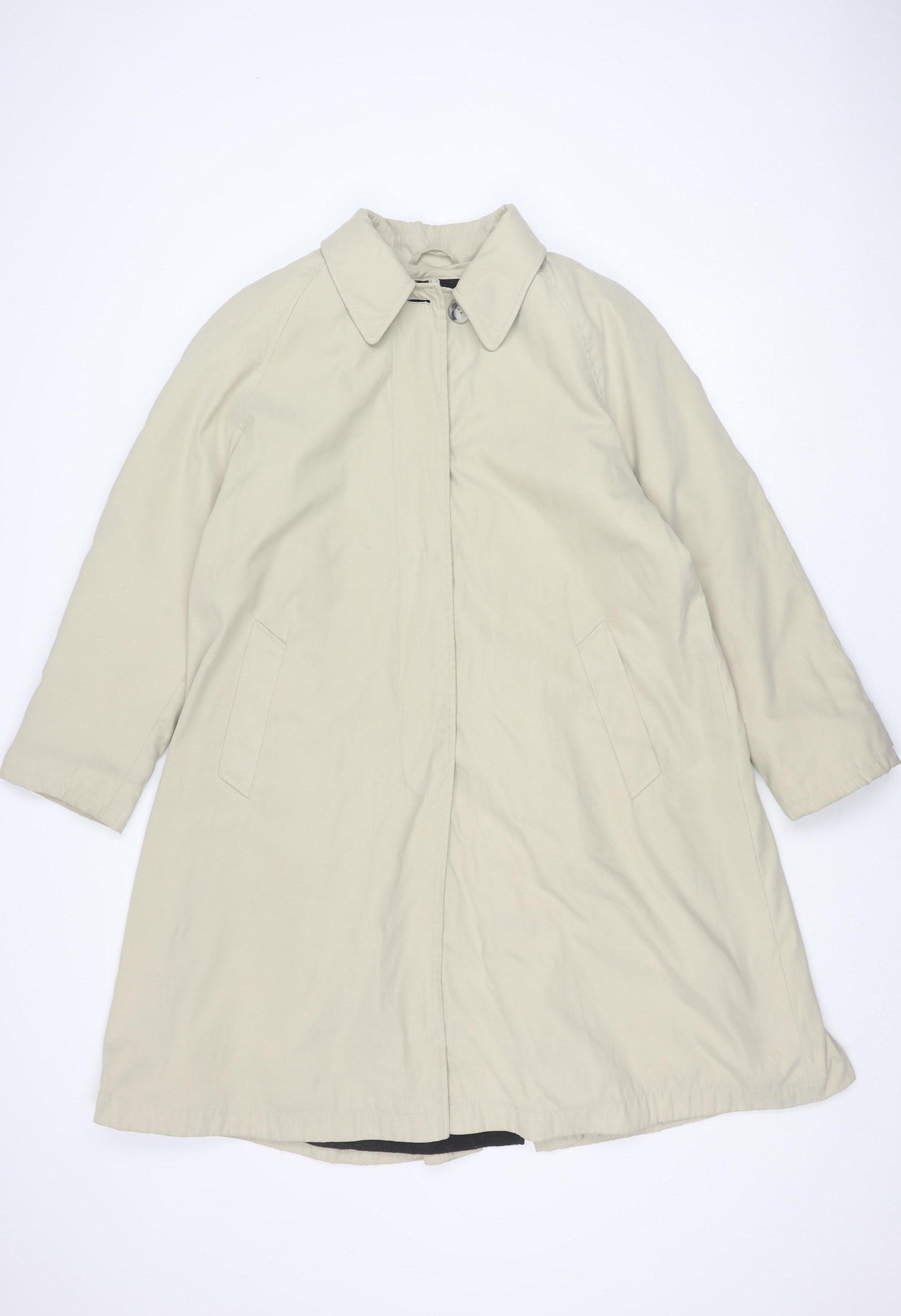 Girell Men's Beige Overcoat, Size 36, Button Closure