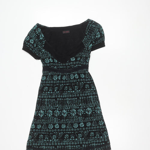 Miss Selfridge Women’s Black Floral Fit & Flare Dress Size 8