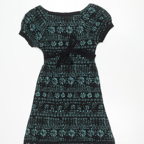 Miss Selfridge Women’s Black Floral Fit & Flare Dress Size 8