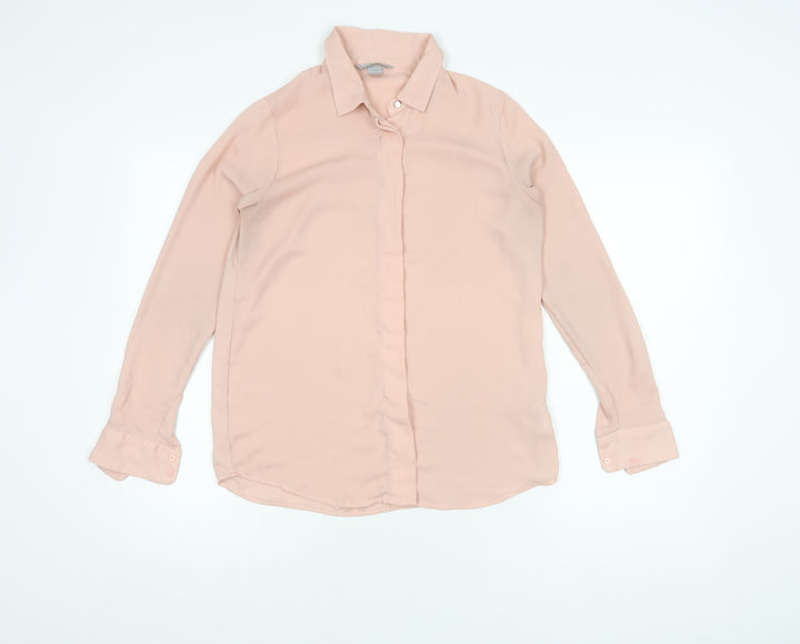 H&M Women's Pink Long Sleeve Blouse Size 6