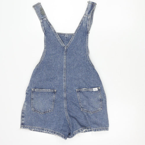 Stradivarius Women's Blue Denim Dungaree - Size 6