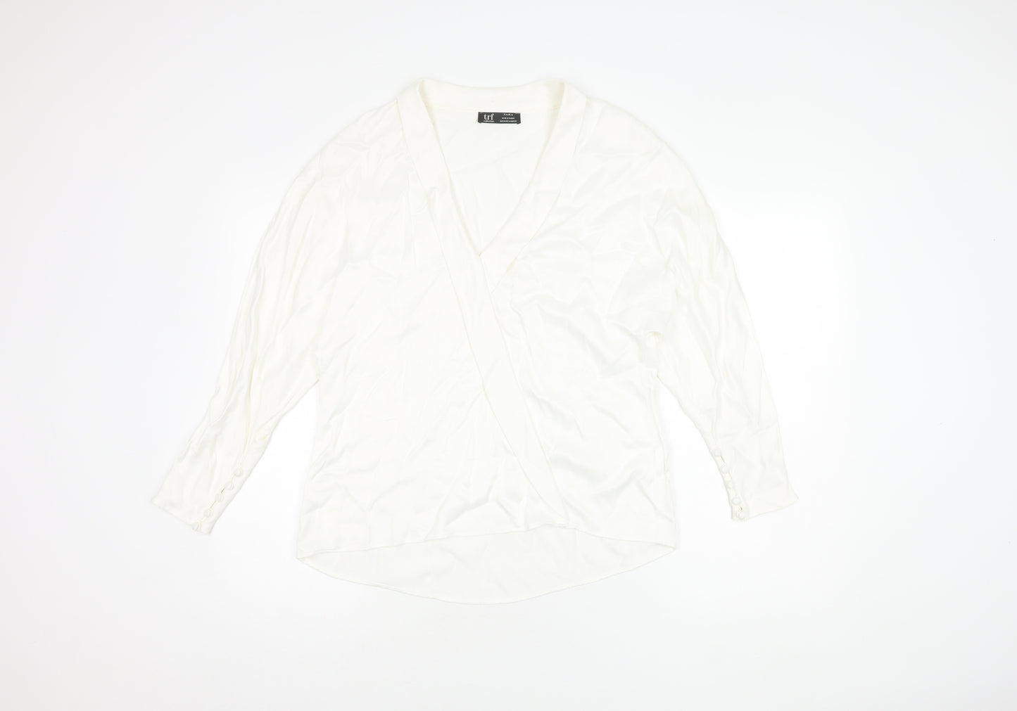 Zara Women's White Wrap Blouse M