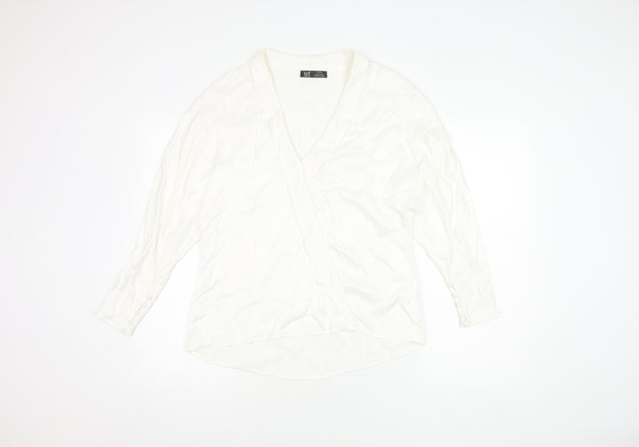 Zara Women's White Wrap Blouse M