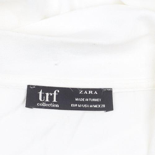 Zara Women's White Wrap Blouse M