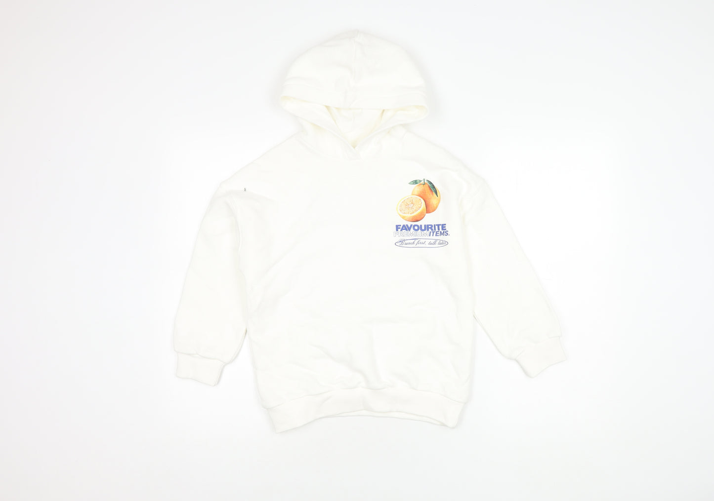 Marks and Spencer Boys White Graphic Print Hoodie 8-9 Years