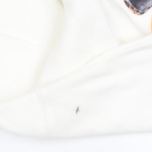 Marks and Spencer Boys White Graphic Print Hoodie 8-9 Years