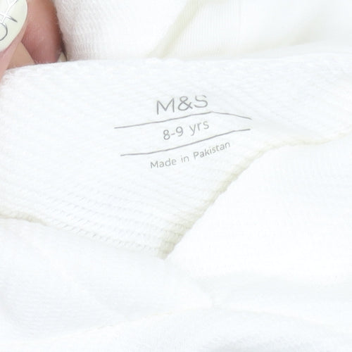 Marks and Spencer Boys White Graphic Print Hoodie 8-9 Years